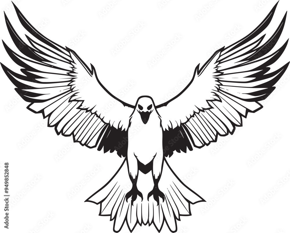 Fototapeta premium Bold Eagle Soaring: A Dynamic Vector Graphic for Powerful Designs