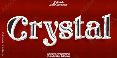 Crystal Vector Text Effect Editable Alphabet Sheer Transparent Gauzy Filmy