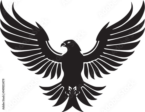 Soaring Black Eagle: A Powerful Vector Graphic for Bold Designs