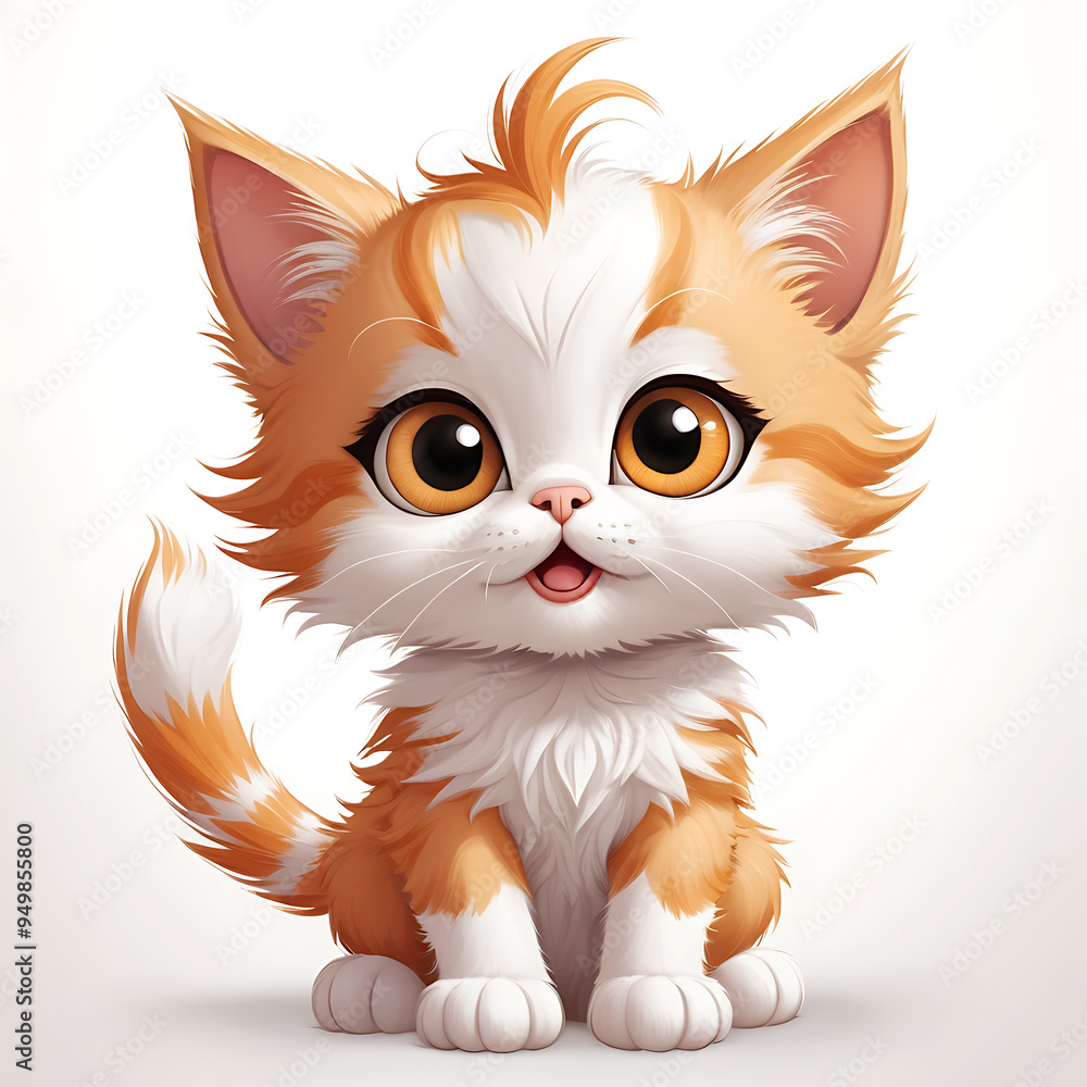 Fototapeta premium Cat Lovers,Cute cat with pumpkin,halloween.