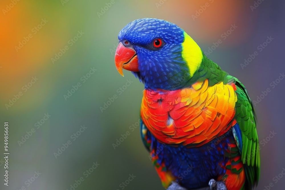 A bright and colorful parrot resting on a branch, surrounded by lush greenery in its natural habitat, A colorful parrot showing off its plumage, AI generated A bright and colorful parrot resting on a branch, surrounded by lush greenery in its natural habitat, A colorful parrot showing off its plumage, AI generated