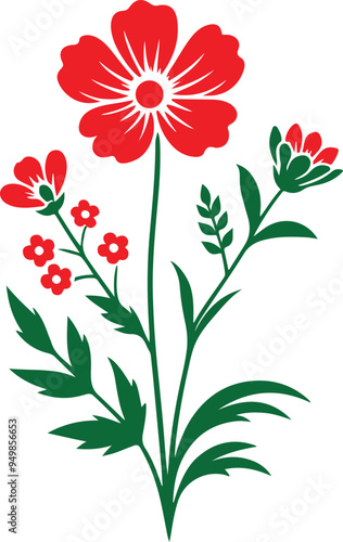 flower ret vector illustration silhouette images design 