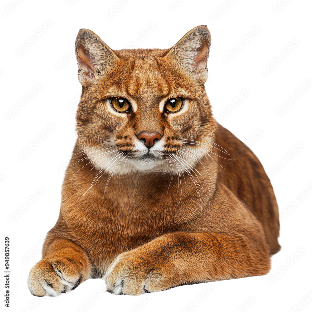 Bengal cat object isolated on transparent png.