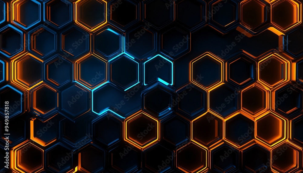 Futuristic Hexagonal Neon Lights Background Futuristic Hexagonal Neon Lights Background