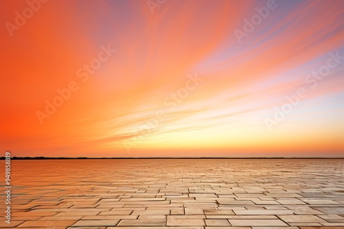 Stunning Sunset Over Paved Ground - Landscape Photography