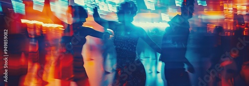 Blurred Motion of People Dancing at a Nightclub