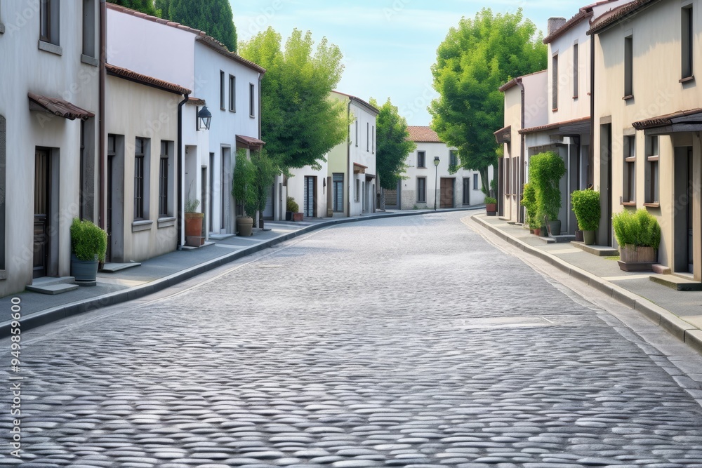 Charming Cobblestone Street in a Historic Town Charming Cobblestone Street in a Historic Town