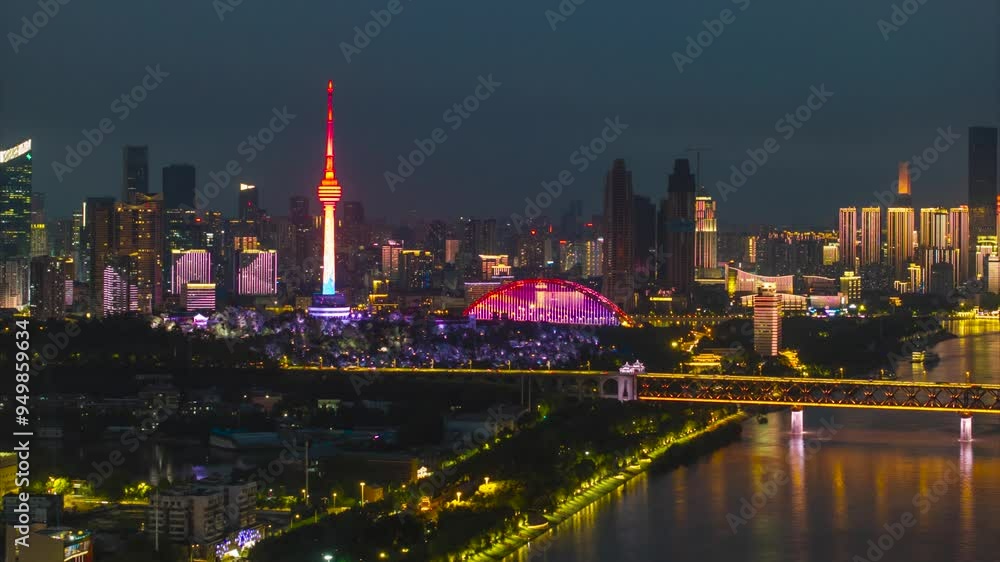 Skyline view of Wuhan City landmark Skyline view of Wuhan City landmark