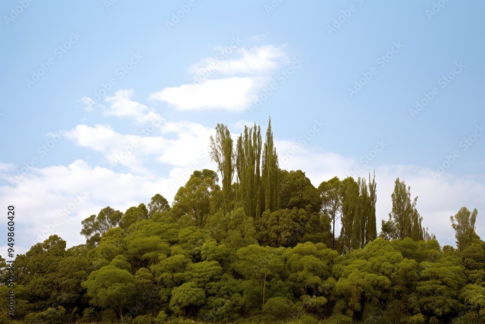 Lush Green Trees Against a Blue Sky Lush Green Trees Against a Blue Sky