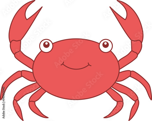 Cute crab clipart design illustration