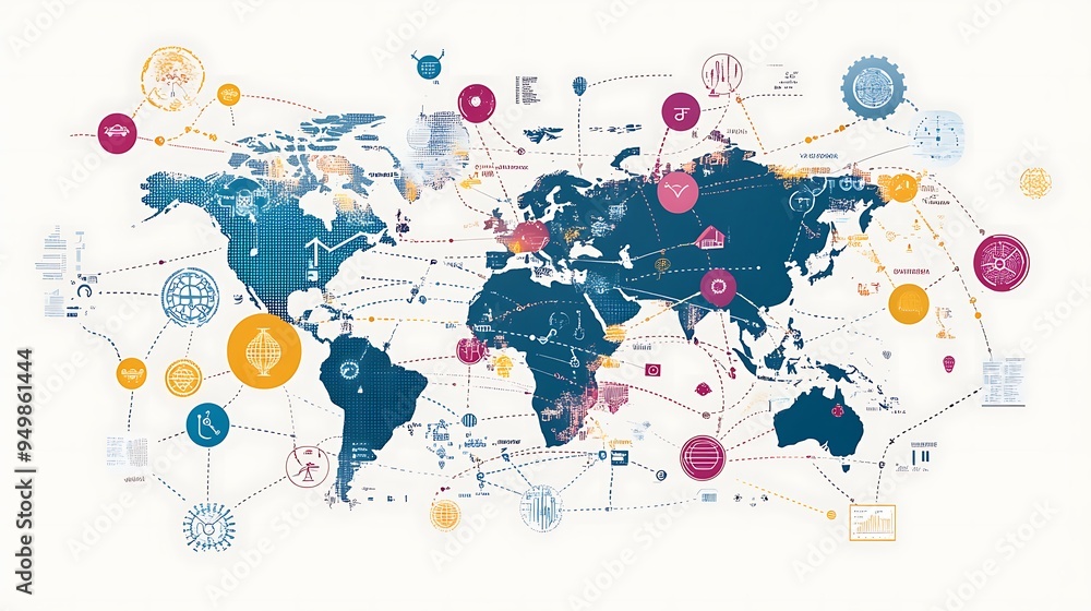 Fototapeta premium Illustrated Infographic of Monkeypox Transmission Routes with Icons for Clear Understanding