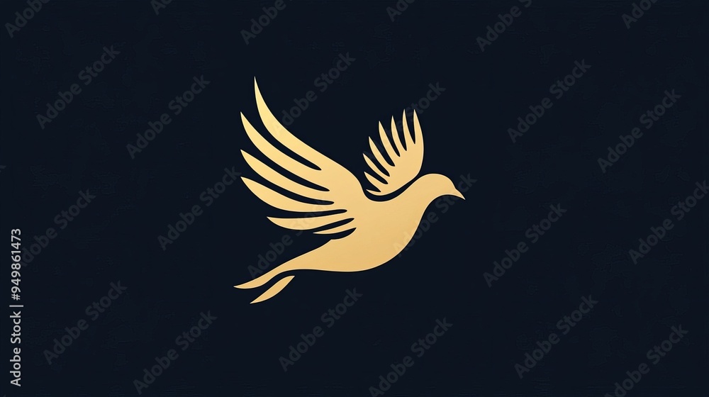 Fototapeta premium Abstract flying dove logo. Elegant silhouette design in flat style. Vector illustration for logo, icon, symbol, emblem, template design.
