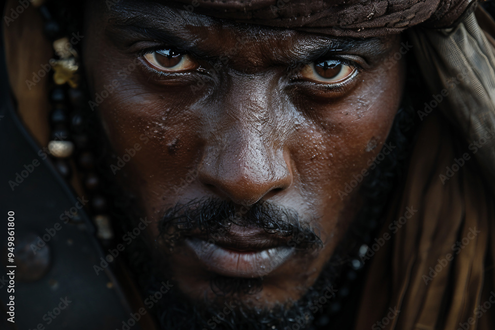 Fototapeta premium Navy marine adventure film movie fairytale pirate conceptual poster banner book cover, Generative AI