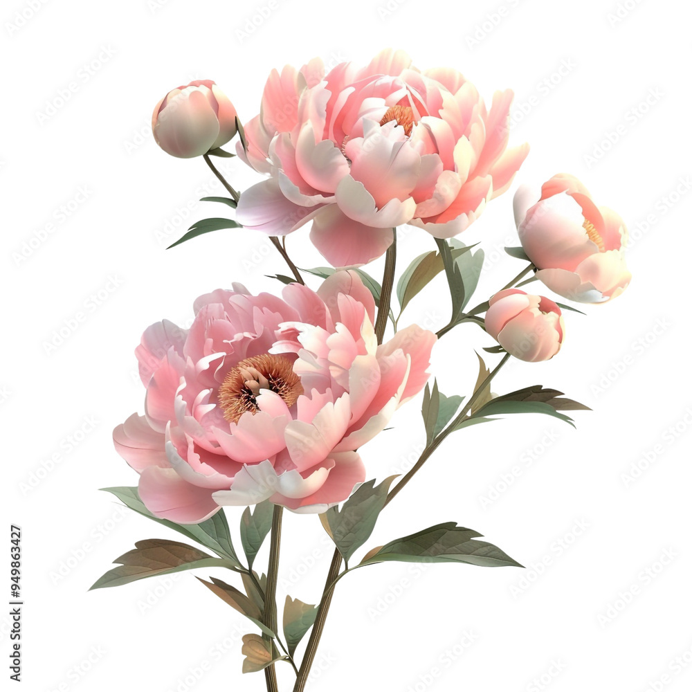 Elegant Pink Peony Flowers Elegant Pink Peony Flowers