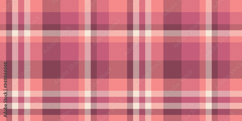 Fit texture plaid tartan, curved fabric background vector. Suite textile check pattern seamless in red and antique white colors. Fit texture plaid tartan, curved fabric background vector. Suite textile check pattern seamless in red and antique white colors.