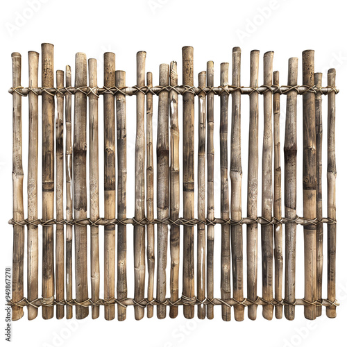 Close-up of a Traditional Bamboo Fence