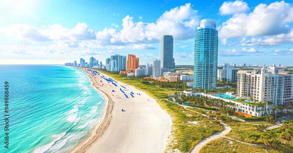 Obraz premium View from above of Miami Beach, Florida, USA.