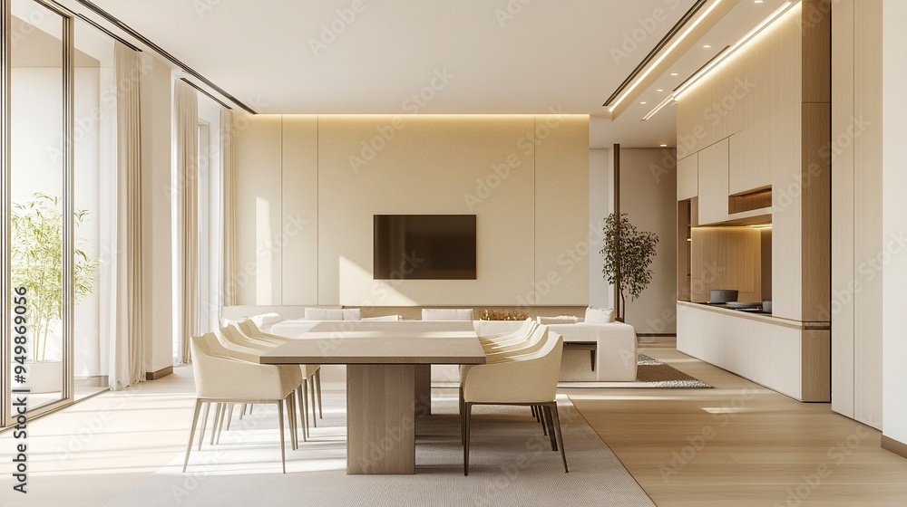 Modern bright interior with empty frame . 3D rendering .generative ai Modern bright interior with empty frame . 3D rendering .generative ai