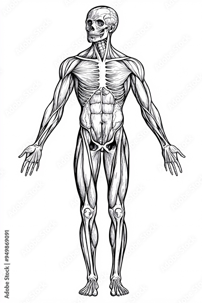 Fototapeta premium Human Muscular Anatomy Illustration