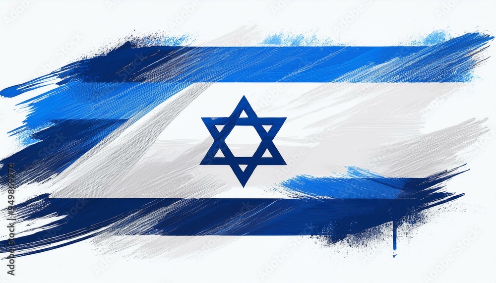 israel flag in abstract brushstroke style israel flag in abstract brushstroke style