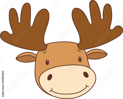 Cute moose clipart design illustration