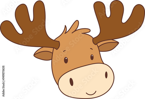 Cute moose clipart design illustration