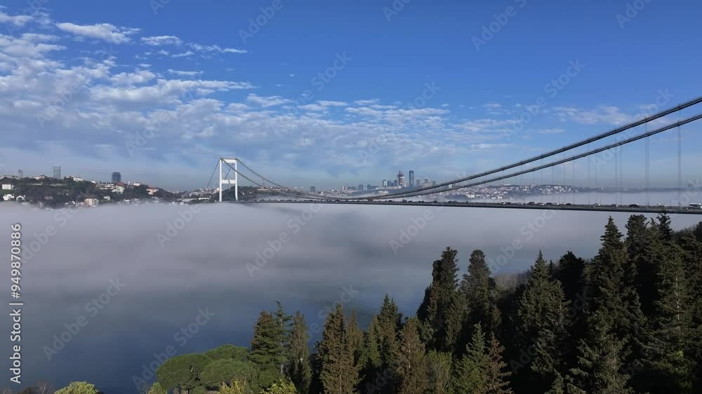 Foggy 15 July Martyrs Bridge , Beylerbeyi Uskudar, Istanbul Turkiye (Turkey) Foggy 15 July Martyrs Bridge , Beylerbeyi Uskudar, Istanbul Turkiye (Turkey)