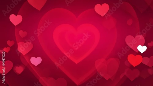 Romantic hearts are floating and creating a love background