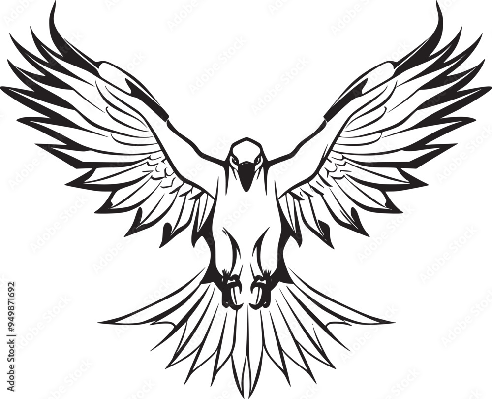 Fototapeta premium Bold Eagle Soaring: A Dynamic Vector Graphic for Powerful Designs