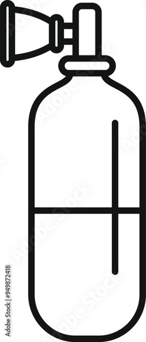 Simple oxygen cylinder icon representing essential diving equipment for underwater exploration