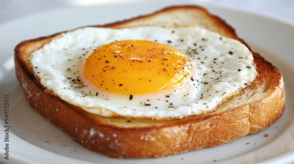 Delicious sunny side up egg on toasted bread breakfast Delicious sunny side up egg on toasted bread breakfast