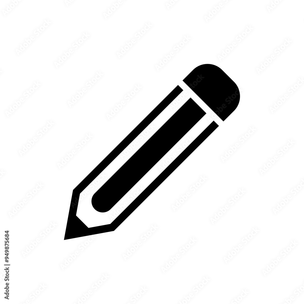 Pencil icon on white background. Pencil icon on white background.