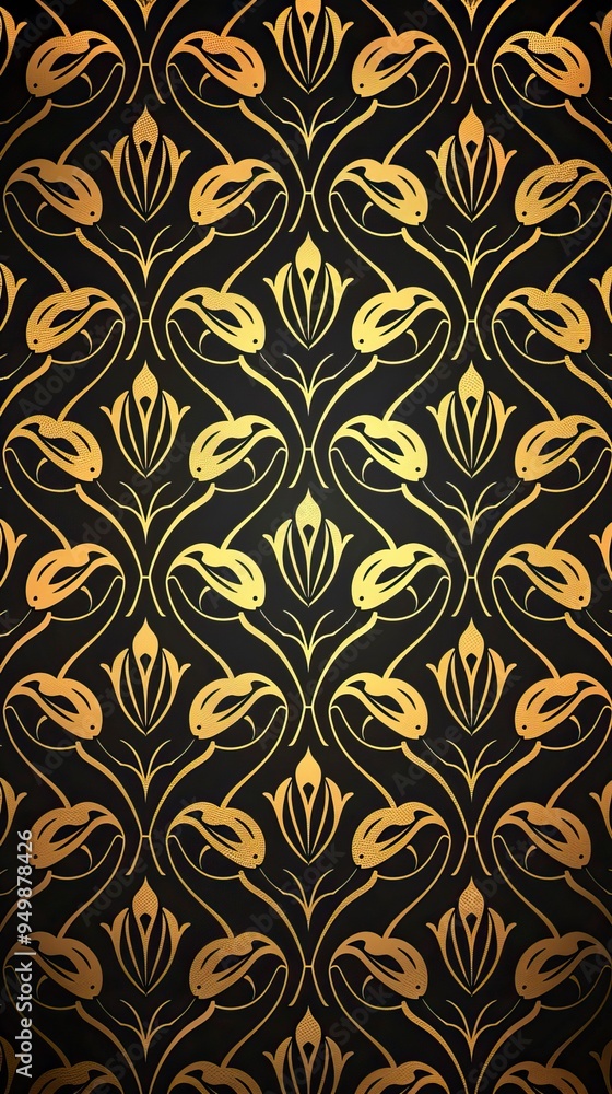 Luxury golden wallpaper. Art Deco Pattern, Vip invitation background texture for print, fabric, packaging design Luxury golden wallpaper. Art Deco Pattern, Vip invitation background texture for print, fabric, packaging design