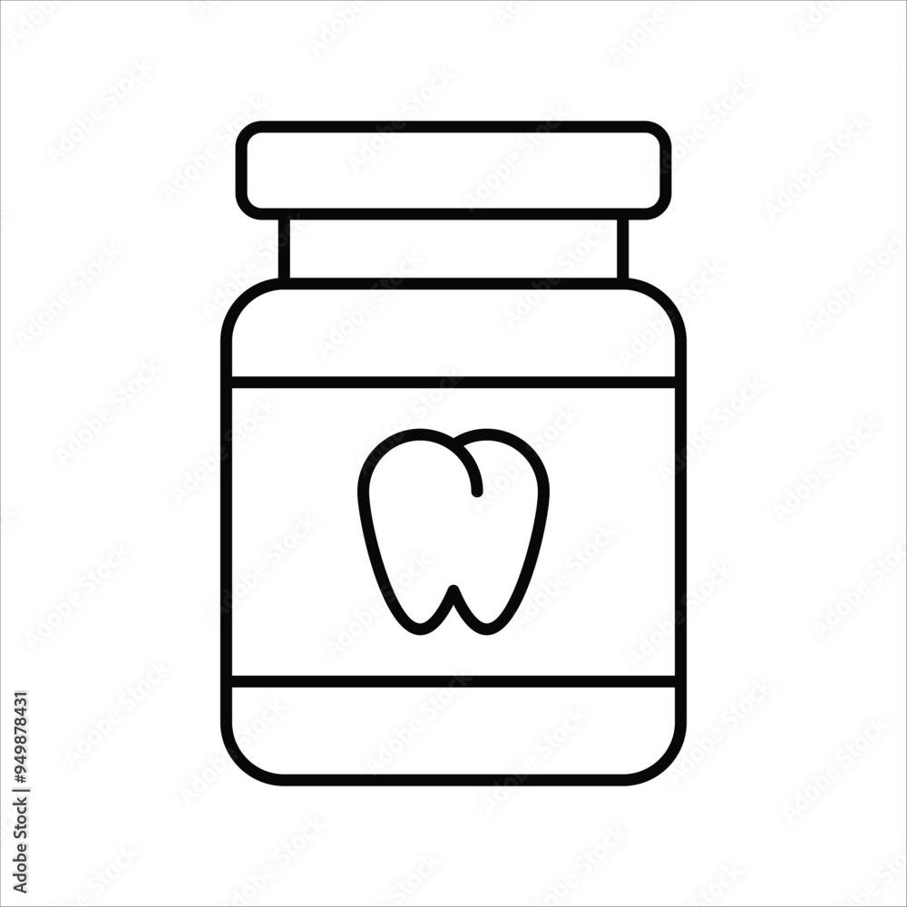 teeth medicine line icon with white background vector stock illustration teeth medicine line icon with white background vector stock illustration