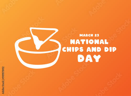 National Chips and Dip Day. March 23. Gradient background.