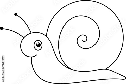 Cute snail clipart design illustration