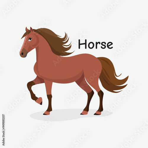 Horse Vector Illustration: Majestic Running Animal photo