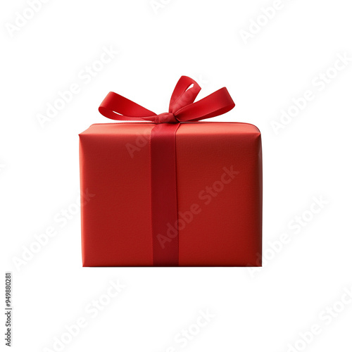 red christmas gift white or transparent background photo