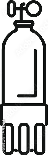 Simple oxygen cylinder icon with a valve and pressure gauge, representing diving equipment