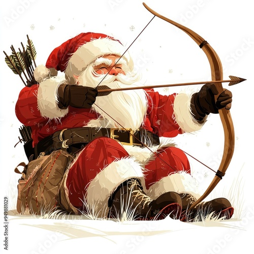 Santa Claus with Bow and Arrow