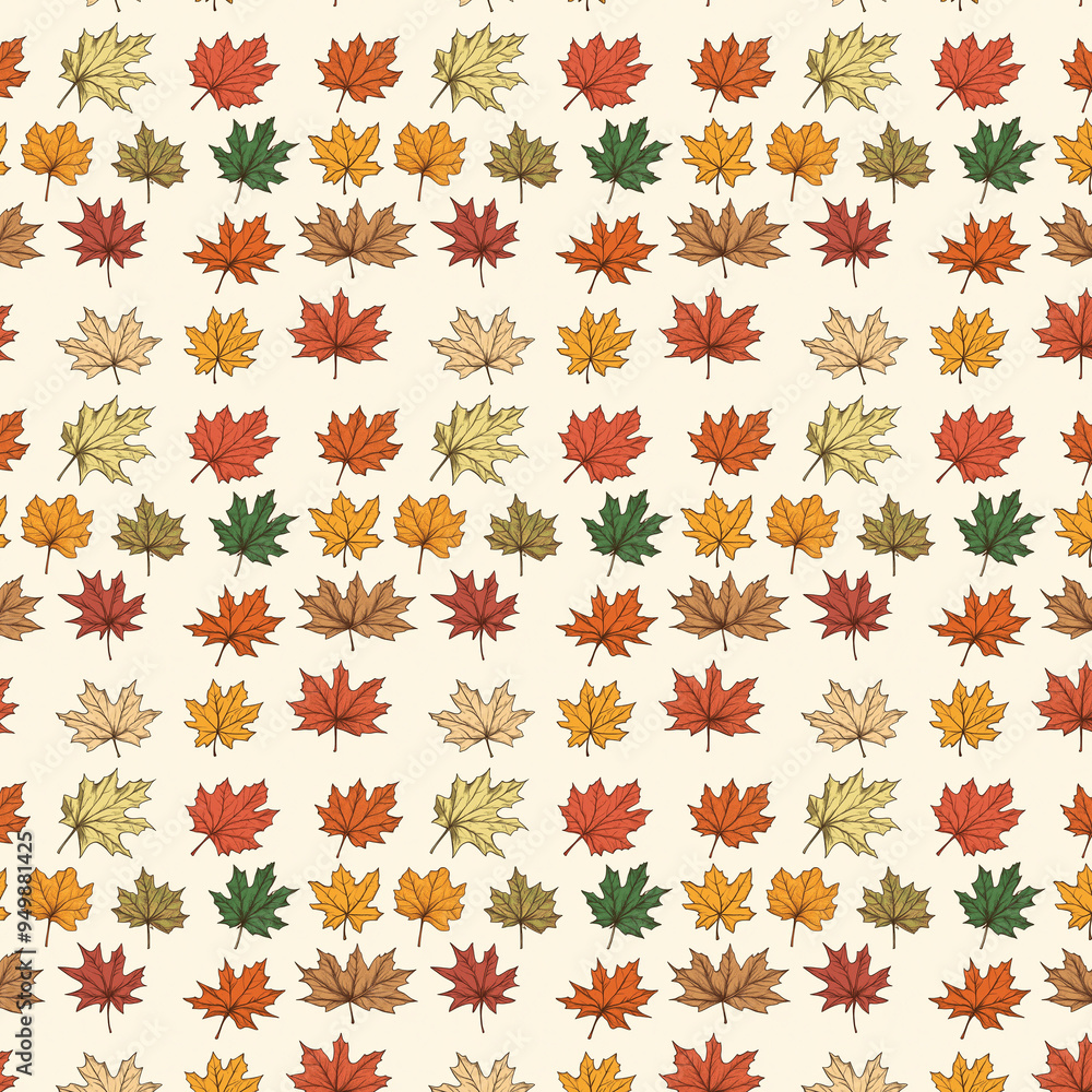 Watercolor fall leaves autumn pattern illustration wallpaper, Generative AI Watercolor fall leaves autumn pattern illustration wallpaper, Generative AI