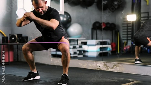 Wallpaper Mural Fit young guy doing strength exercises in GYM Torontodigital.ca