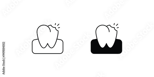 cavity set icon with white background vector stock illustration