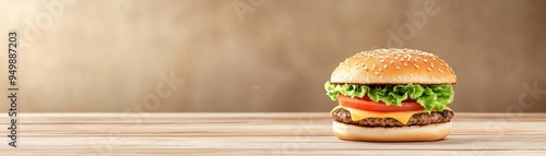 Wholesome veggie burger, gluten-free bun, 3D illustration photo