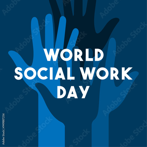 World Social Work Day. The third Tuesday of March. Flat design vector.