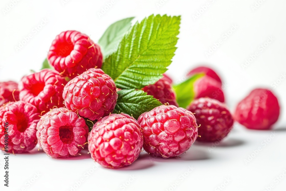 stack of fresh raspberries with leaves isolated on white background --ar 3:2 --v 6.1 Job ID: e6b0abb3-9a71-40e9-a48d-06329ab2f1d6 stack of fresh raspberries with leaves isolated on white background --ar 3:2 --v 6.1 Job ID: e6b0abb3-9a71-40e9-a48d-06329ab2f1d6