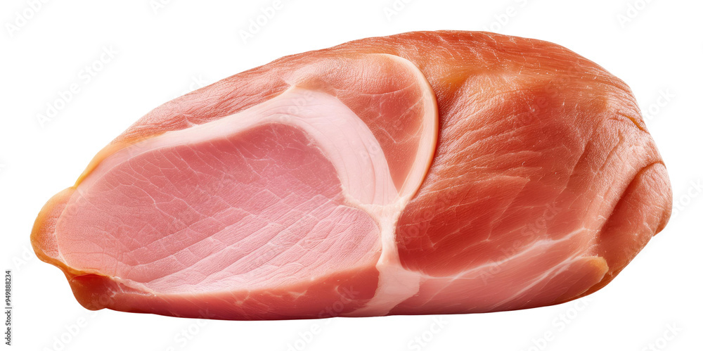Sliced Smoked Ham on Transparent Background. Sliced Smoked Ham on Transparent Background.