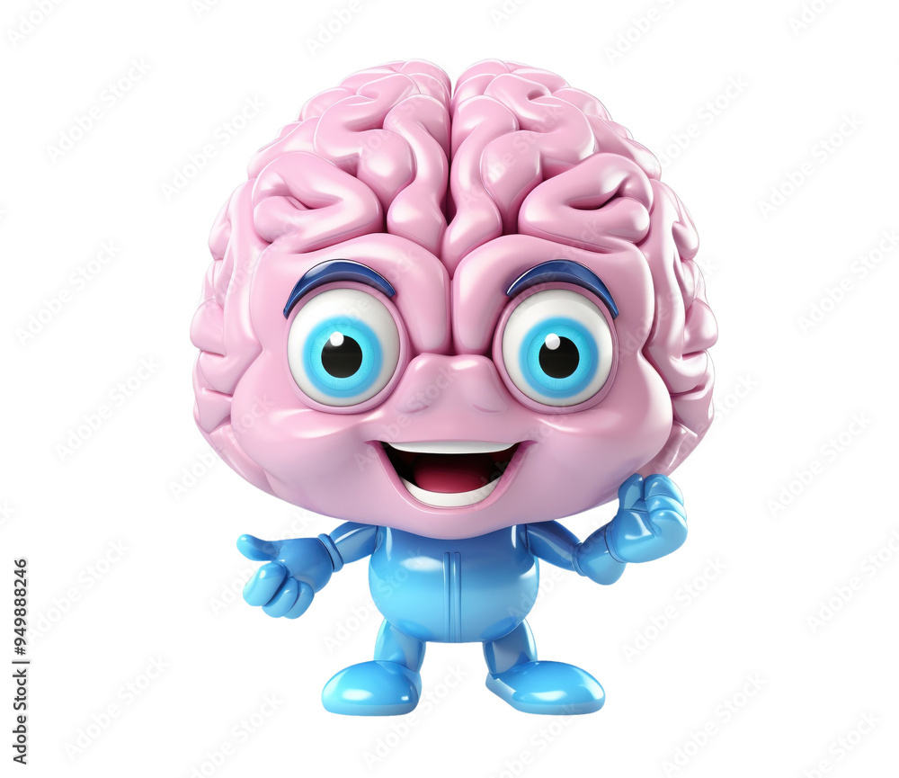 custom made wallpaper toronto digitalFunny 3D Brain Character Smiling on Transparent Background