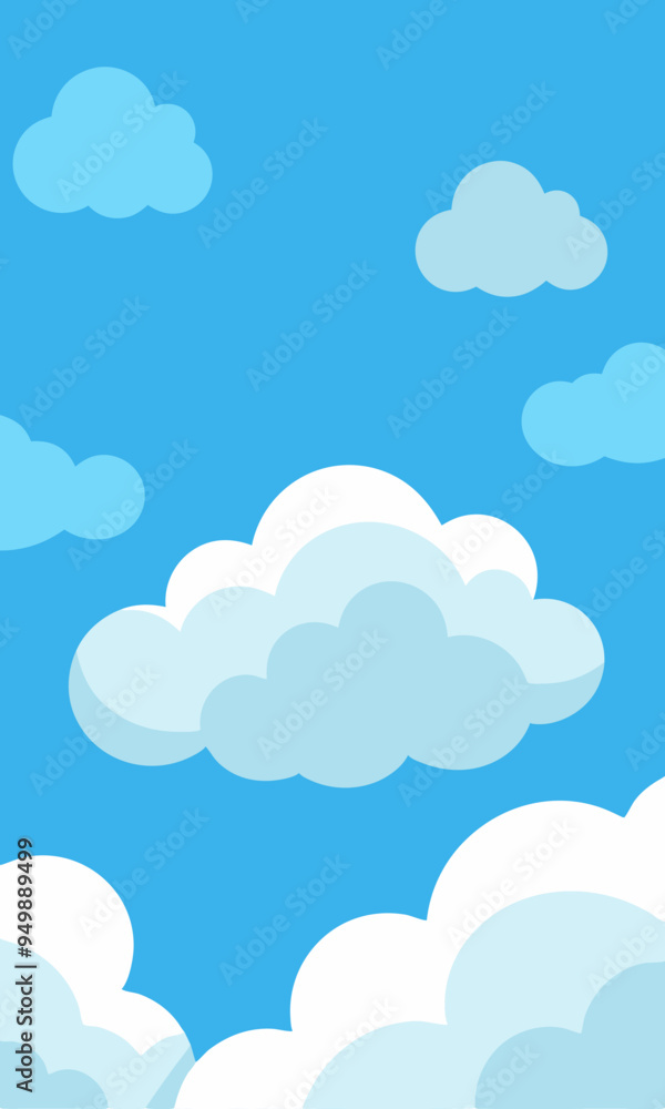 A bright blue sky adorned with fluffy white clouds scattered throughout it A bright blue sky adorned with fluffy white clouds scattered throughout it