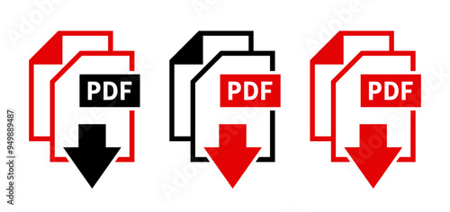 ikony pobierania plików PDF